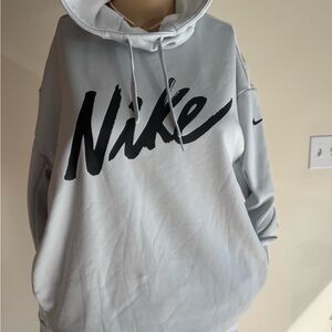 Nike Ice Blue Hoodie with Black Logo